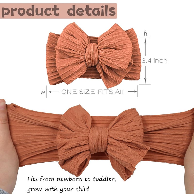 ALinmo 12 Pack Baby Headbands Super Soft Stretchy Nylon Hair Bands Hair Bows Hair Accessories for Baby Girls Newbrons infants Toddlers - Image 2